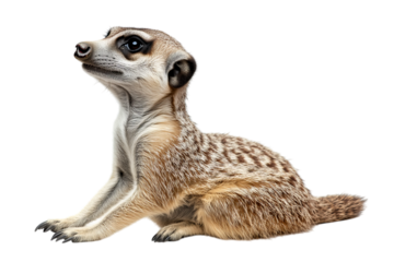 A cute meerkat looking curiously, showcasing its vibrant fur and inquisitive expression.