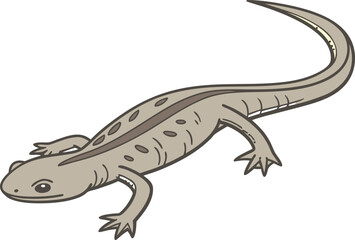 Lifelike Salamander on Natural Background Illustration. Vibrant Realistic Salamander in Forest Habitat Artwork. Detailed Amphibian Salamander Illustration for Nature Projects. Colorful Salamander Wild
