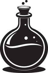  Potion Bottle Silhouette Icon – Magic Elixir, Alchemy Symbol