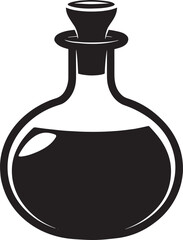  Potion Bottle Silhouette Icon – Magic Elixir, Alchemy Symbol