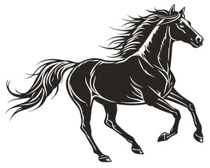 Obraz premium black horse vector illustration
