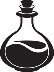  Potion Bottle Silhouette Icon – Magic Elixir, Alchemy Symbol