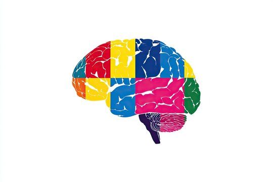 Colorful brain graphic
