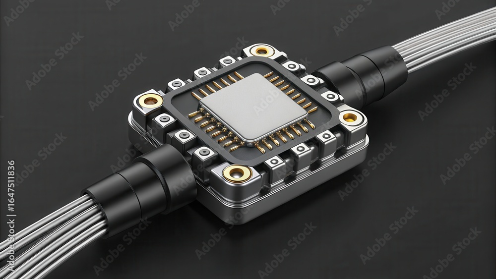 Poster detailed 3d render of an artificial synaptic connector gigapixel