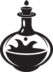  Potion Bottle Silhouette Icon – Magic Elixir, Alchemy Symbol