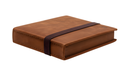 Brown leather box shows textures with stitched seams and simple, stylish design, ideal for product mockups, branding surfaces, or elegant digital presentations.