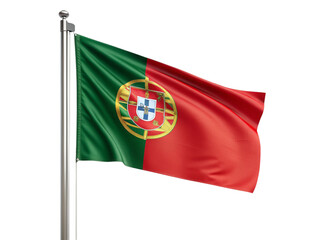 flag of portugal waving isolated on white background 