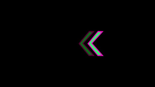 Arrow sign icon set. Neon Arrow icons set. Arrows vector sing isolated on black background.