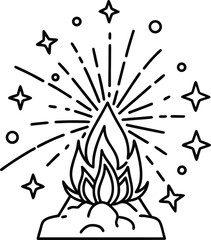 Fireworks and Bonfire &ndash; Guy Fawkes Night Celebration Illustration