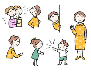 Fototapeta premium 親子の会話と日常の一コマ