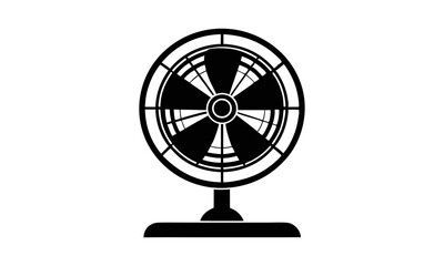 Obraz premium Download Electric Fan Silhouette Vector Illustration Eps File For Design.