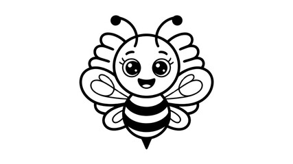 Fototapeta premium Adorable Cartoon Bee Illustration - Sparkly Outline Design
