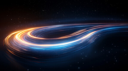 Fototapeta premium Futuristic Space Energy Trail with Vibrant Light Streaks in Starry Universe