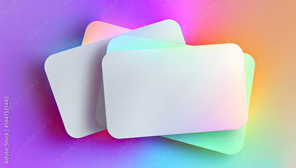 Aufkleber abstract gradient background with overlapping blank cards
