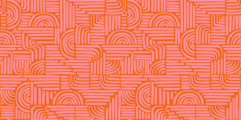 Hand drawn abstract seamless pattern, geometric background, simple style - great for textiles, banners, wallpapers, wrapping - vector design
