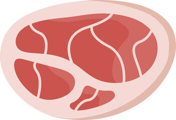 Illustration of a Raw Beef Steak Meat, Raw Meat With Marbling