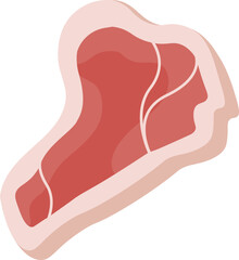 Illustration of a Raw T-Bone Steak Meat