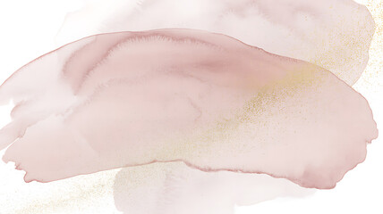 Fototapeta premium Rose watercolor wash with gold flecks, creating a soft and luxurious effect, ideal for elegant designs