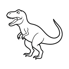 tyrannosaurus rex dinosaur vector illustration line art