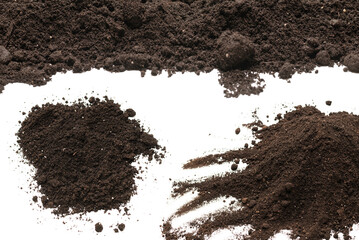 Black land for plant isolated on white background.