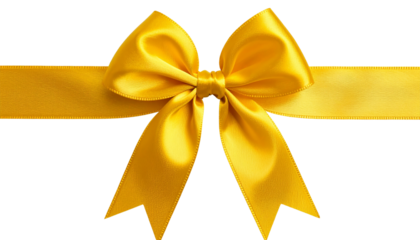 Yellow straight bow ribbon element