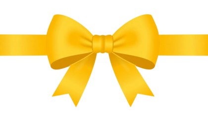 Yellow straight bow ribbon element