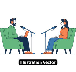 Podcast Interview Man and Woman Discussing