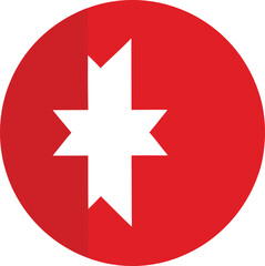 Obraz premium burkina faso flag circular icon with white geometric star on red field