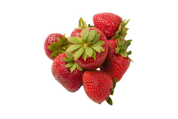 Fresh group of berries isolated on a white background.