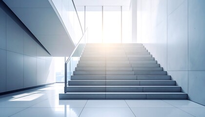 Fototapeta premium Modern Office Staircase with Sunlight.