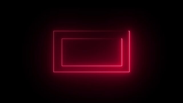 neon light square frame. box with let glow . laser gradient border. glowing colorful rectangle frame perfect vector clip art for your design. neon rectangular frame vector image .red color
