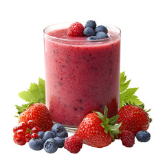 Smoothie with Strawberries Raspberries and Blueberries
