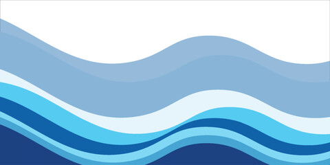 Fototapeta premium Sea waves layered vector background illustration and sea beach vector illustration.