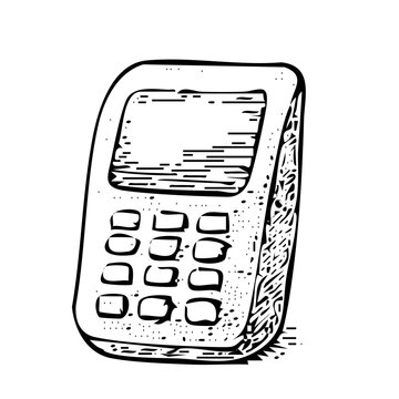 POS Payment Terminal Hand-Drawn Business Illustration