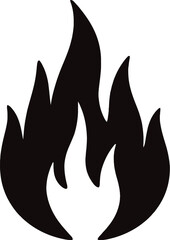 Spiky flame icon isolated on white background