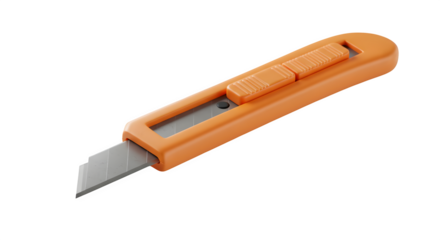 Orange cutter showcases smooth texture on black, ideal for product presentations or industrial backgrounds.