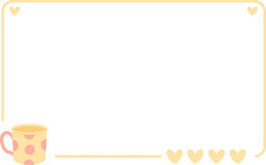 Blue Heart Frame with Cup Graphic