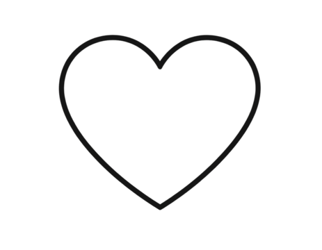  Minimalist Black Heart Outline Icon, Thin Line Style, isolated