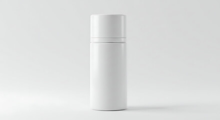 Minimalist White Spray Bottle Mockup on White Backdrop for Product Presentation, Advertising Campaigns, and Creative Design Projects with Customizable Label