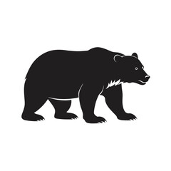 vector silhouette of a vintage logo style bear