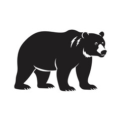 vector silhouette of a vintage logo style bear