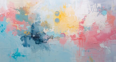 Fototapeta premium Pastel color explosions in soft abstract art painting styles