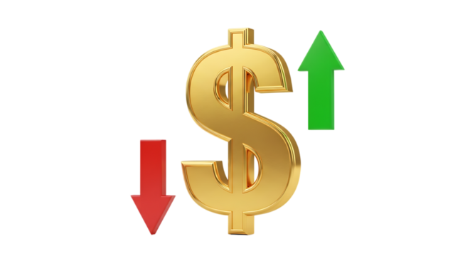 3d dollar icon transparent background