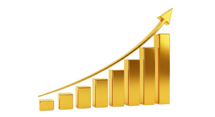 3d graph chart with arrow Growing Up Positive Trend Isolated Transparent PNG