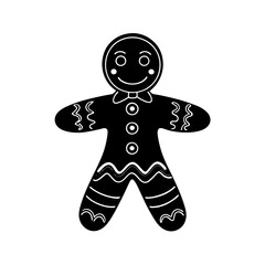 vector silhouette christmas gingerbread man