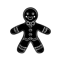 vector silhouette christmas gingerbread man