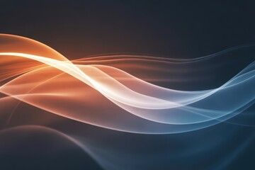 Dynamic abstract background with fluid glowing waves in warm orange and cool blue tones, perfect for modern design