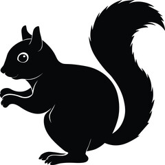 black squirrel vector illustration silhouette art