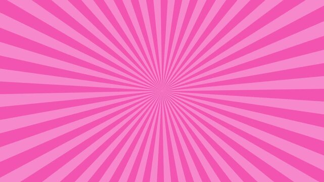 Spinning pink sunburst video, with a fairly fine pattern