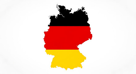 Obraz premium Showcasing the iconic German flag within its country's distinct silhouette, a powerful symbol for national pride and international business.